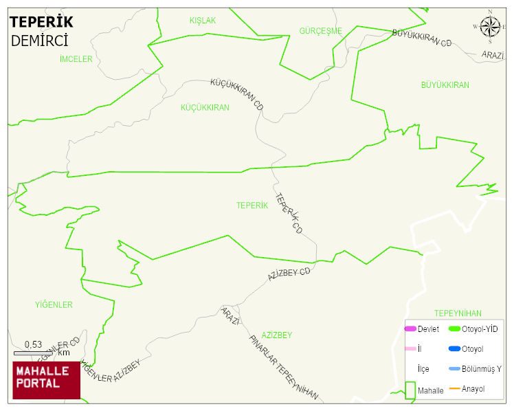 TEPERİK Mahallesi Haritası | Dağlar, Ovalar ve Akarsu Bilgileri