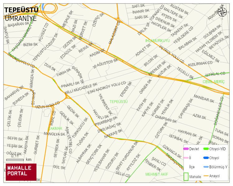 TEPEÜSTÜ Mahallesi Haritası | Mahalle Sokak Haritası