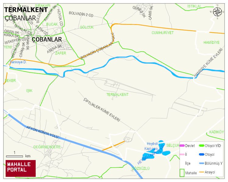 TERMALKENT Mahallesi Haritası | Detaylı Köy ve Mahalle Görünümü