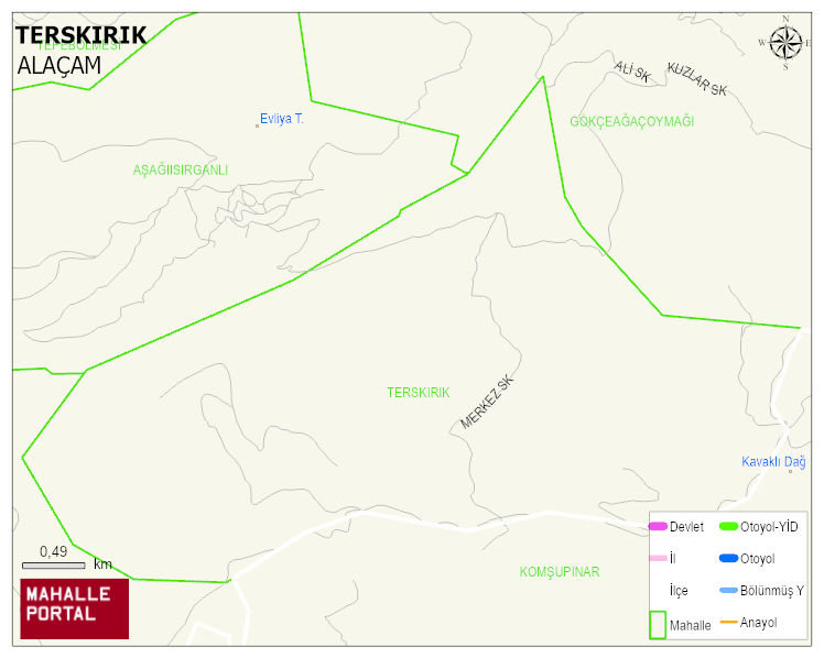 TERSKIRIK Mahallesi Haritası | İnteraktif Köy ve Mahalle Sınırları
