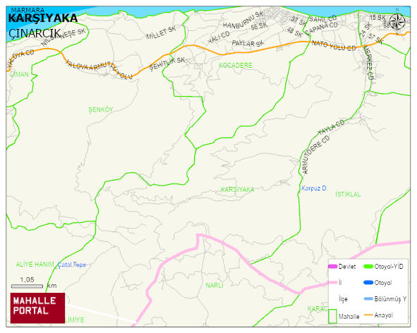 TEŞVİKİYE BELDESİ KARŞIYAKA Mahallesi Haritası | Dağlar, Ovalar ve Akarsu Bilgileri