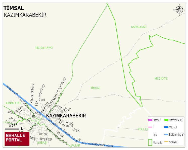 TİMSAL Mahallesi Haritası | Coğrafi Yapı ve Detaylı Haritası