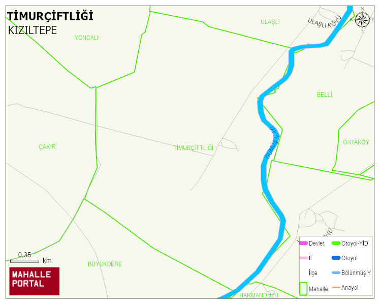 TİMURÇİFTLİĞİ Mahallesi Haritası | Yükselti ve Doğa Özellikleri
