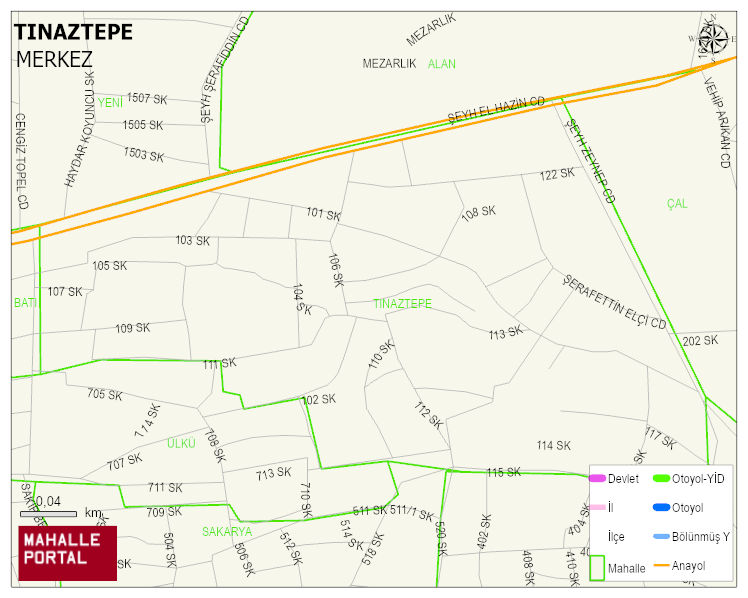 TINAZTEPE Mahallesi Haritası | Güncel Mahalle ve Köy Haritası