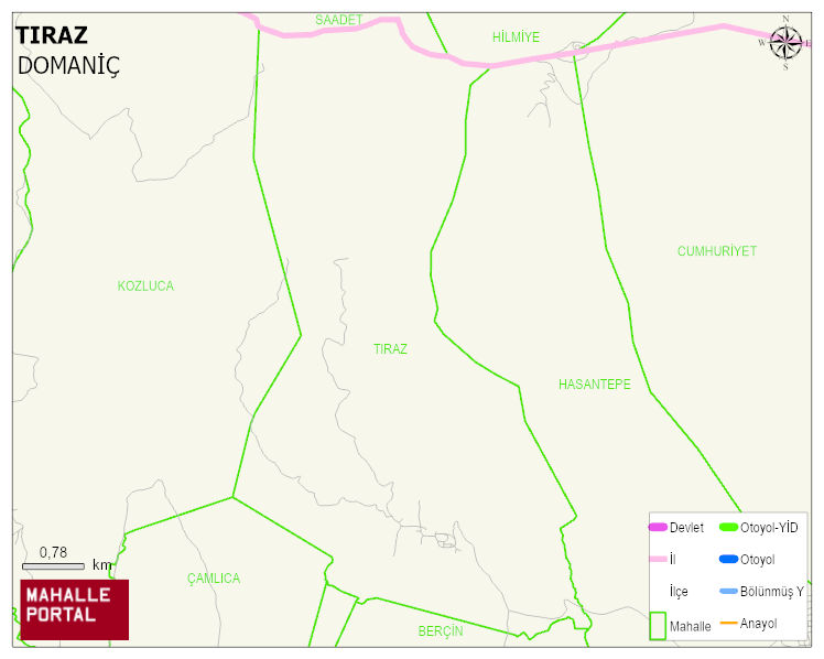 TIRAZ Köyü Haritası | Sayısal Bölge Görünümü