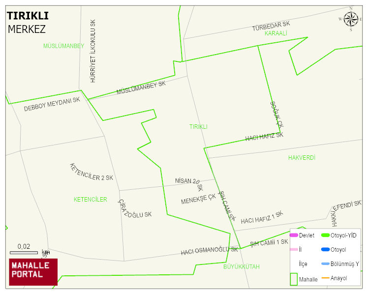 TIRIKLI Mahallesi Haritası | Mahalle ve Köy Sınırı