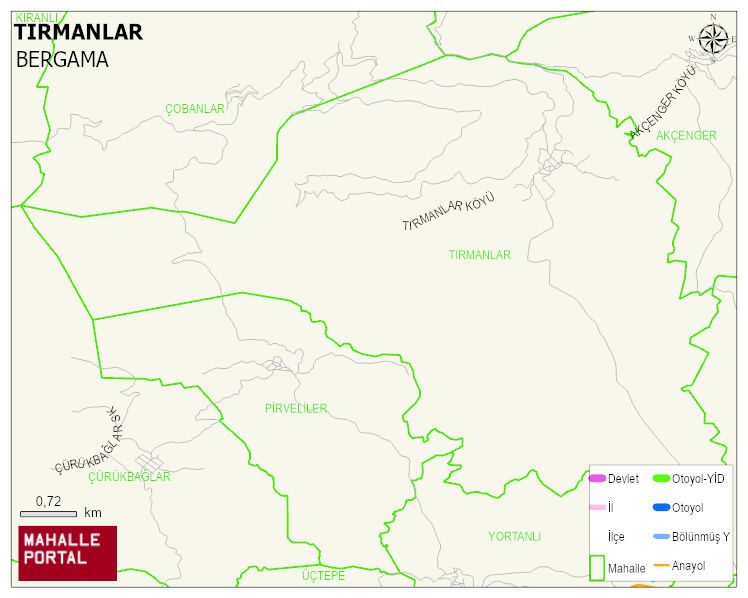 TIRMANLAR Mahallesi Haritası | Dağlar, Ovalar ve Akarsu Bilgileri