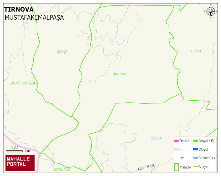 TIRNOVA Mahallesi Haritası | Sayısal Bölge Görünümü