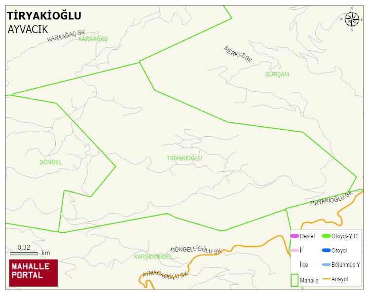 TİRYAKİOĞLU Mahallesi Haritası | İnteraktif Köy ve Mahalle Sınırları