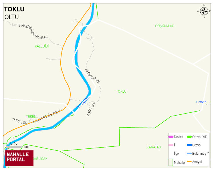 TOKLU Mahallesi Haritası | Dağlar, Ovalar ve Akarsu Bilgileri