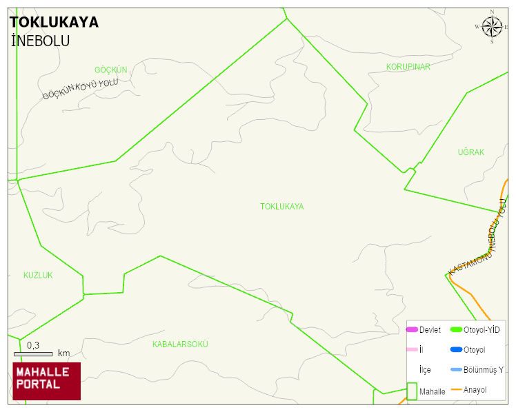 TOKLUKAYA Köyü Haritası | Dağlar, Ovalar ve Akarsu Bilgileri
