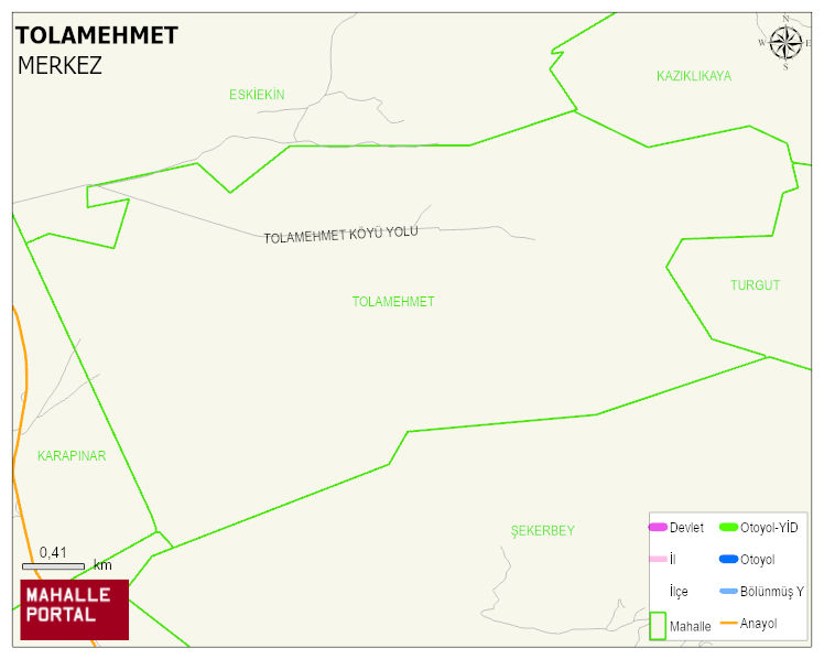 TOLAMEHMET Köyü Haritası | Yükselti ve Doğa Özellikleri