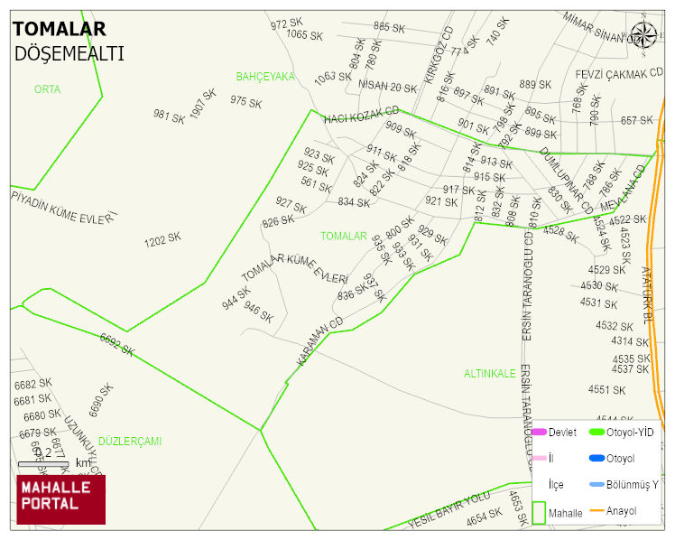 TOMALAR Mahallesi Haritası | Mahalle ve Köy Sınırı