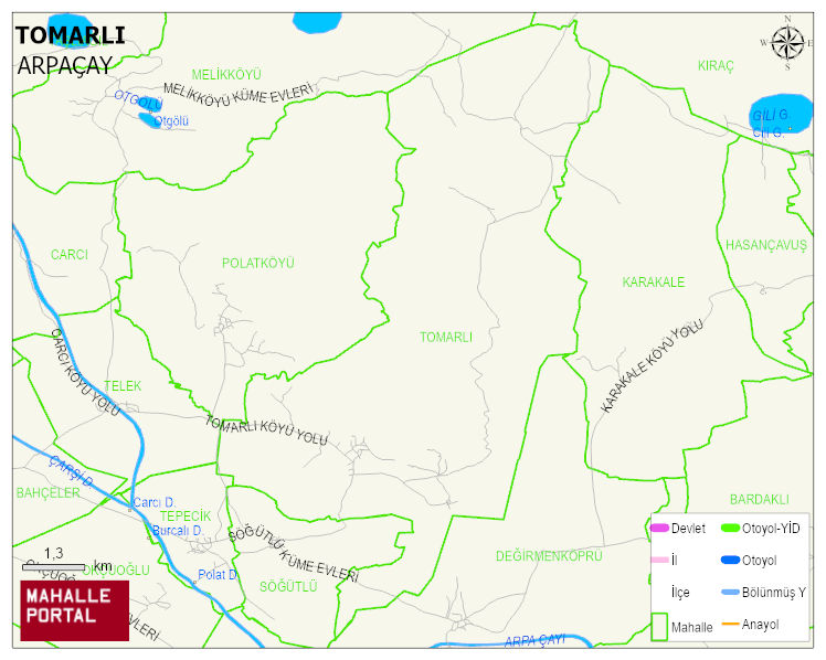 TOMARLI Köyü Haritası | Detaylı Köy ve Mahalle Görünümü
