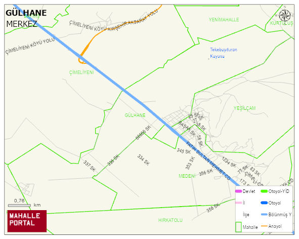TOPAKKAYA BELDESİ GÜLHANE Mahallesi Haritası | Dağlar, Ovalar ve Akarsu Bilgileri