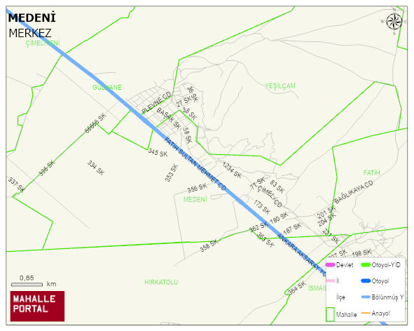 TOPAKKAYA BELDESİ MEDENİ Mahallesi Haritası | Güncel Mahalle ve Köy Haritası