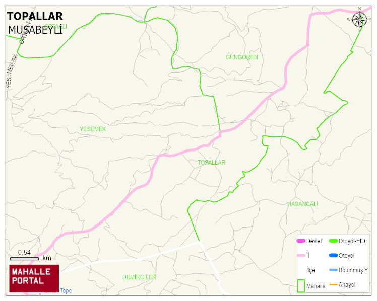 TOPALLAR Köyü Haritası | Coğrafi Yapı ve Detaylı Haritası