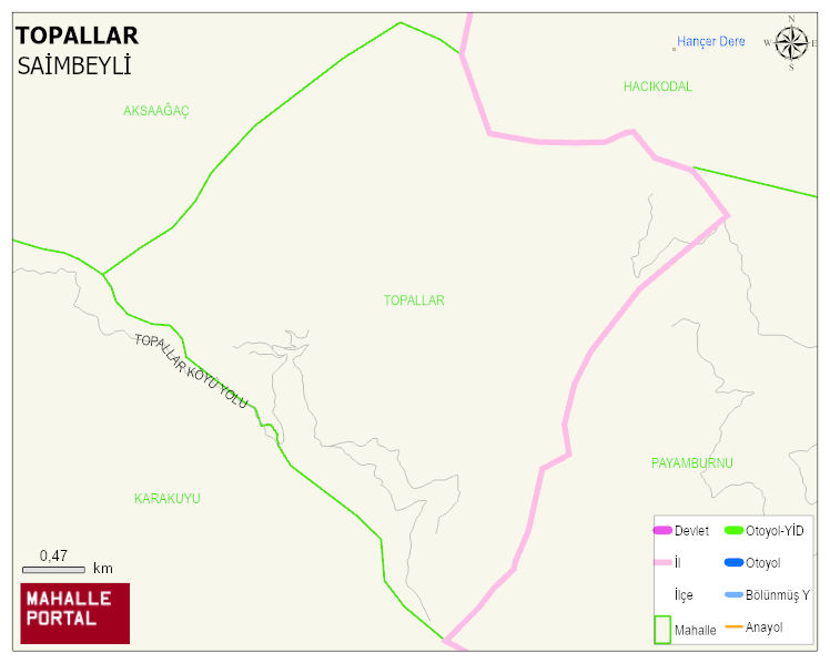 TOPALLAR Mahallesi Haritası | Sayısal Bölge Görünümü