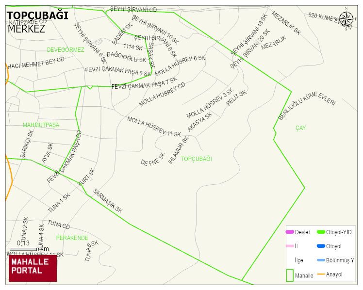 TOPÇUBAĞI Mahallesi Haritası | Güncel Mahalle ve Köy Haritası