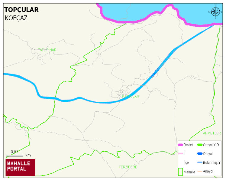 TOPÇULAR Köyü Haritası | Güncel Mahalle ve Köy Haritası