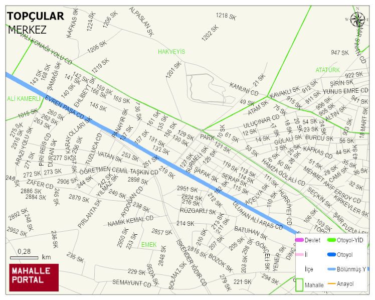 TOPÇULAR Mahallesi Haritası | Mahalle Sokak Haritası