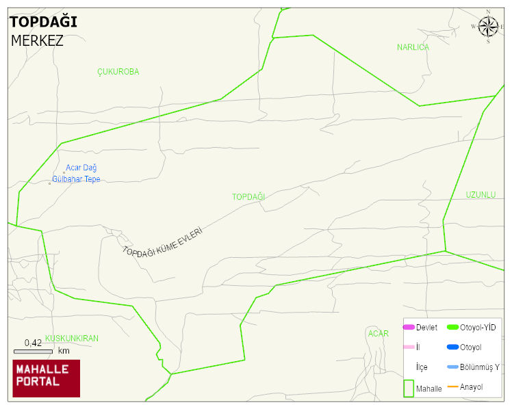 TOPDAĞI Köyü Haritası | Sayısal Bölge Görünümü