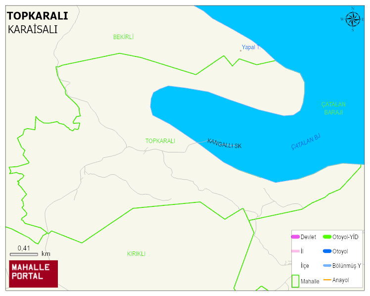 TOPKARALI Mahallesi Haritası | Yükselti ve Doğa Özellikleri