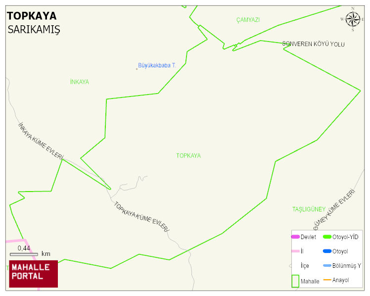 TOPKAYA Köyü Haritası | Mahalle ve Köy Sınırı