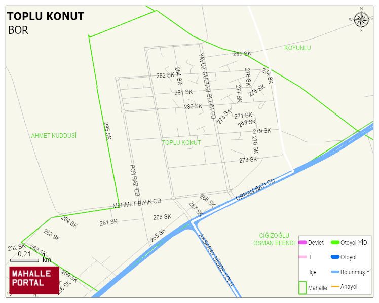 TOPLU KONUT Mahallesi Haritası | Sayısal Bölge Görünümü