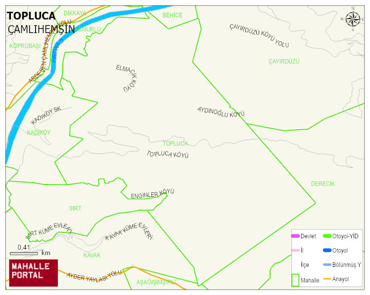 TOPLUCA Köyü Haritası | İnteraktif Köy ve Mahalle Sınırları
