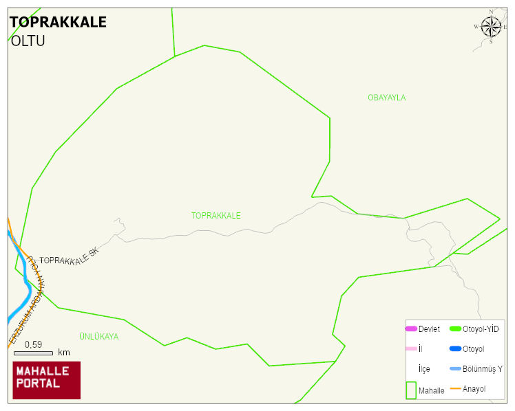 TOPRAKKALE Mahallesi Haritası | Sayısal Bölge Görünümü