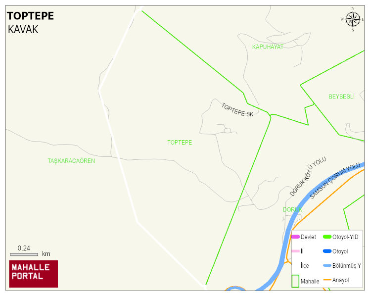 TOPTEPE Mahallesi Haritası | Güncel Mahalle ve Köy Haritası
