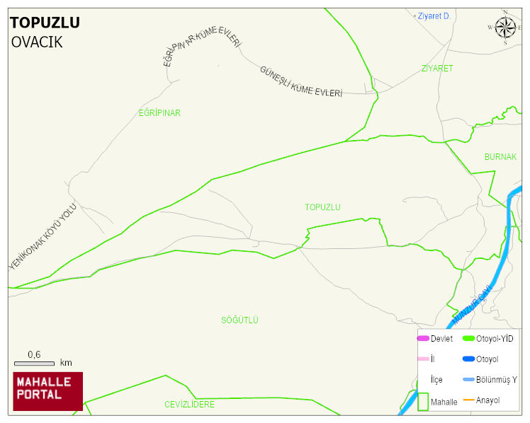 TOPUZLU Köyü Haritası | Detaylı Köy ve Mahalle Görünümü