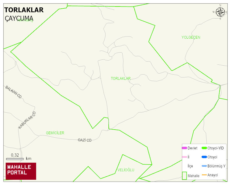 TORLAKLAR Köyü Haritası | İnteraktif Köy ve Mahalle Sınırları