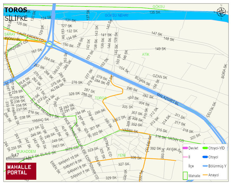 TOROS Mahallesi Haritası | Dağlar, Ovalar ve Akarsu Bilgileri