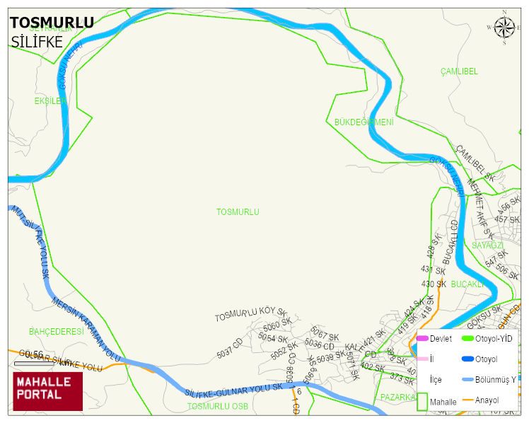 TOSMURLU Mahallesi Haritası | Mahalle ve Köy Sınırı