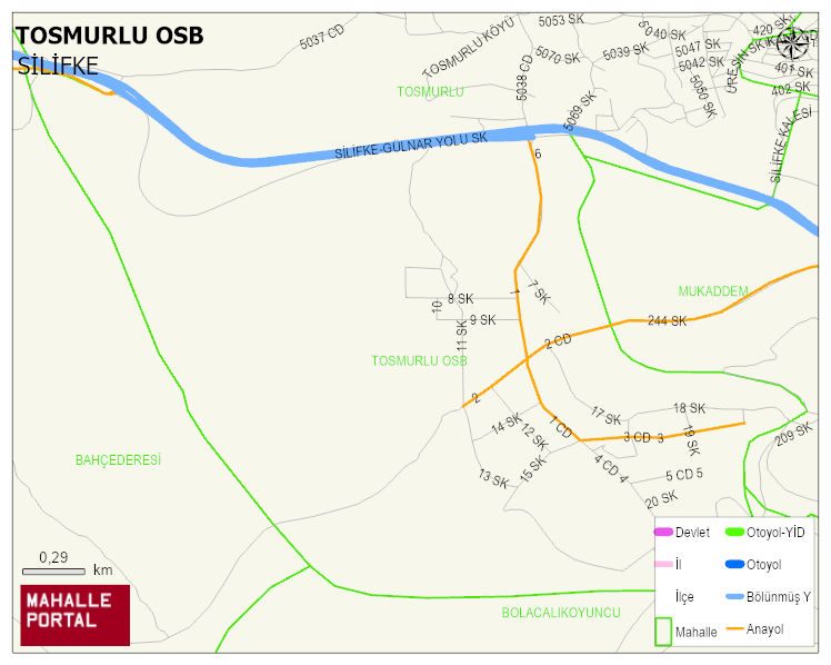 TOSMURLU OSB Mahallesi Haritası | Güncel Mahalle ve Köy Haritası