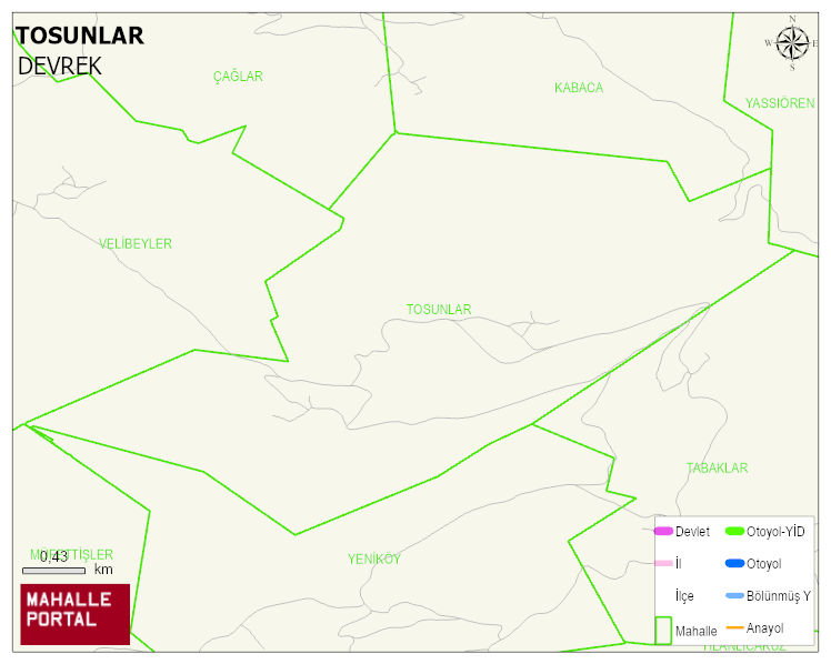 TOSUNLAR Köyü Haritası | Uydu Görüntüsü ve Harita Detayları