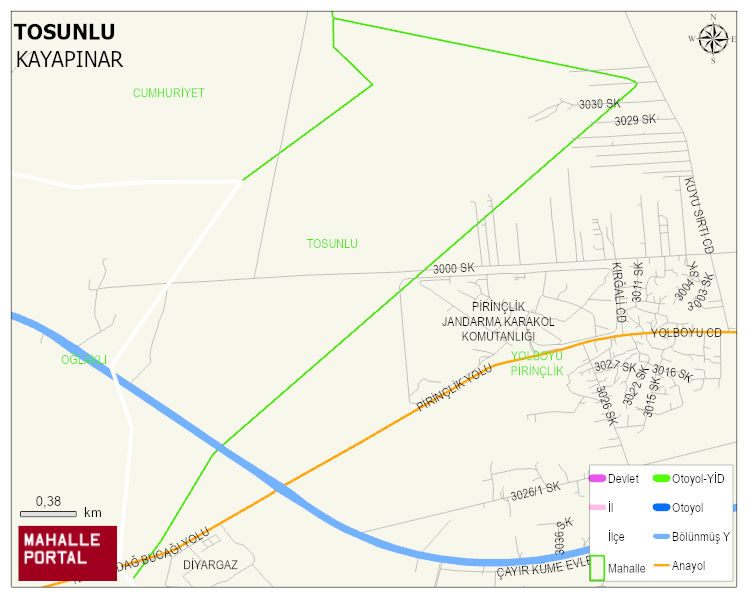 TOSUNLU Mahallesi Haritası | Detaylı Köy ve Mahalle Görünümü