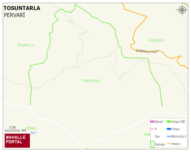 TOSUNTARLA Köyü Haritası | Mahalle ve Köy Sınırı