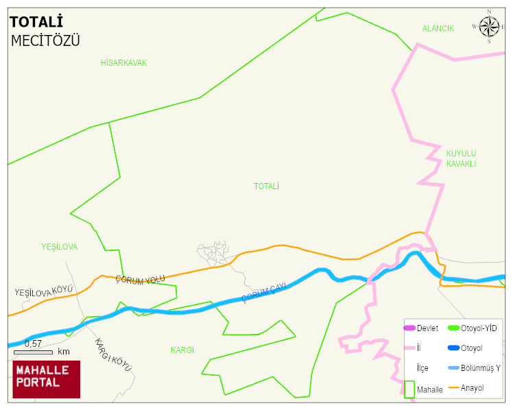 TOTALİ Köyü Haritası | Detaylı Köy ve Mahalle Görünümü