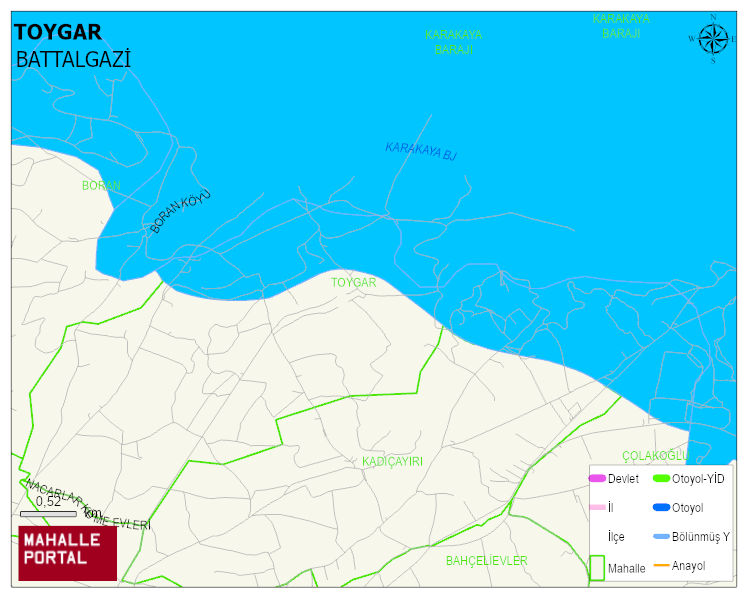 TOYGAR Mahallesi Haritası | Yükselti ve Doğa Özellikleri