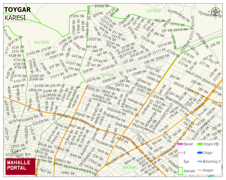 TOYGAR Mahallesi Haritası | Sayısal Bölge Görünümü