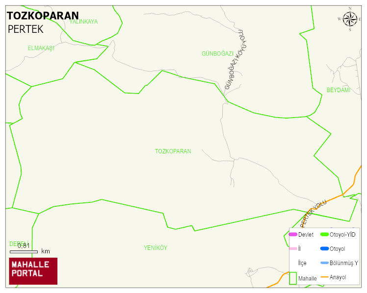 TOZKOPARAN Köyü Haritası | Mahalle ve Köy Sınırı