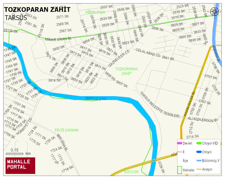 TOZKOPARAN ZAHİT Mahallesi Haritası | Detaylı Köy ve Mahalle Görünümü