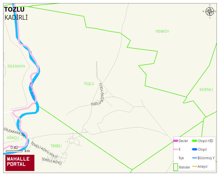 TOZLU Köyü Haritası | Sayısal Bölge Görünümü