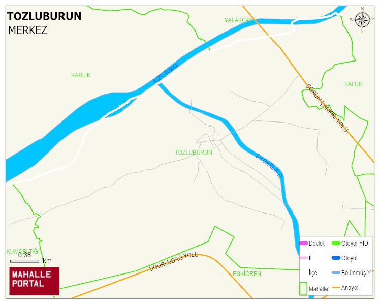 TOZLUBURUN Köyü Haritası | İnteraktif Köy ve Mahalle Sınırları