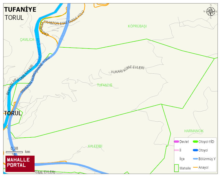 TUFANİYE Mahallesi Haritası | Mahalle ve Köy Sınırı