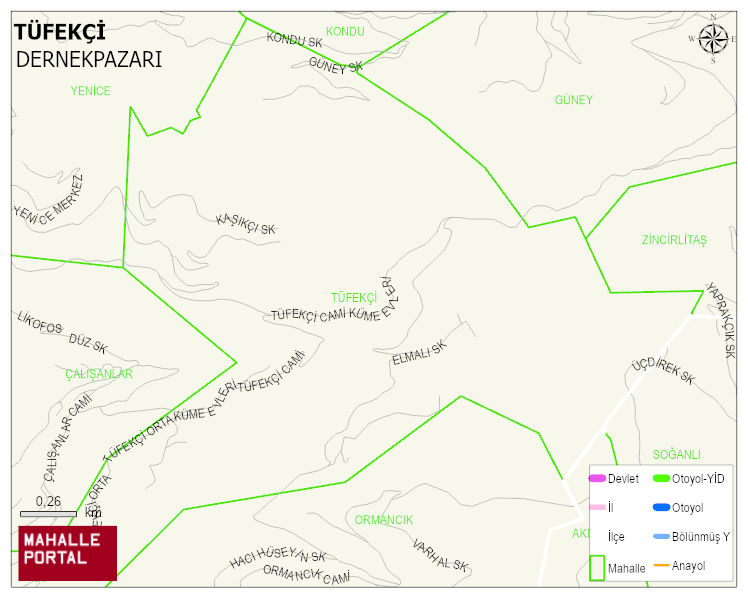 TÜFEKÇİ Mahallesi Haritası | İnteraktif Köy ve Mahalle Sınırları