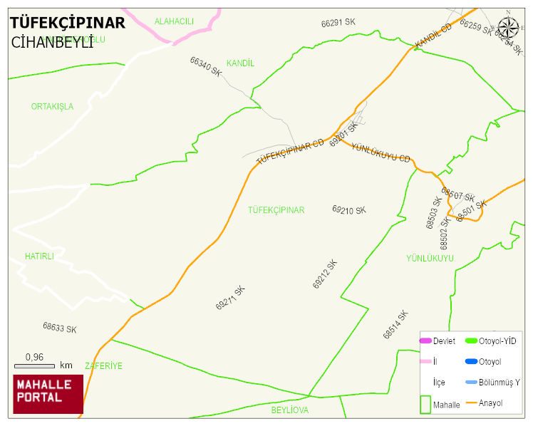 TÜFEKÇİPINAR Mahallesi Haritası | Detaylı Köy ve Mahalle Görünümü